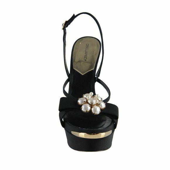 DSQUARED Black and Gold Platform Heels - Picture 7 of 7